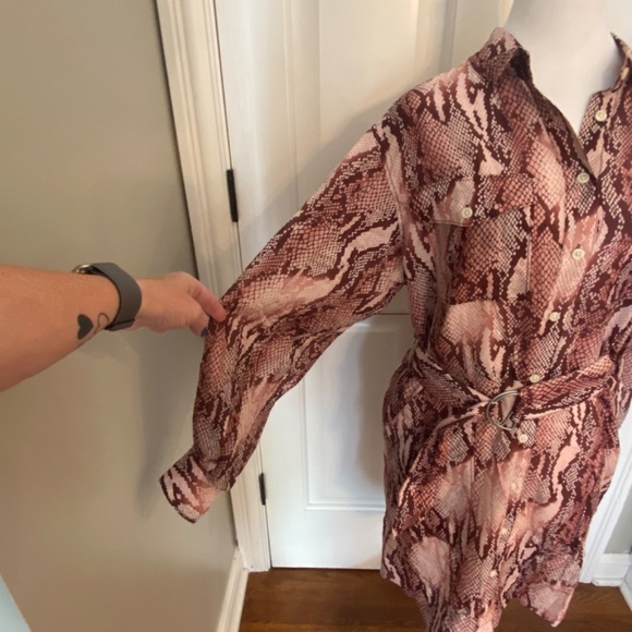 New! Current/Elliott The Carmel Dress in Peach Whip Python NWT 33496 - Picture 8 of 16